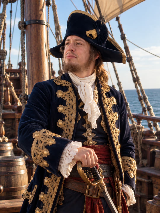 Portrait généré par IA d’un officier de marine